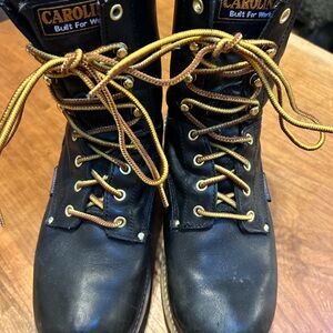 Carolina Black Leather Work Boots